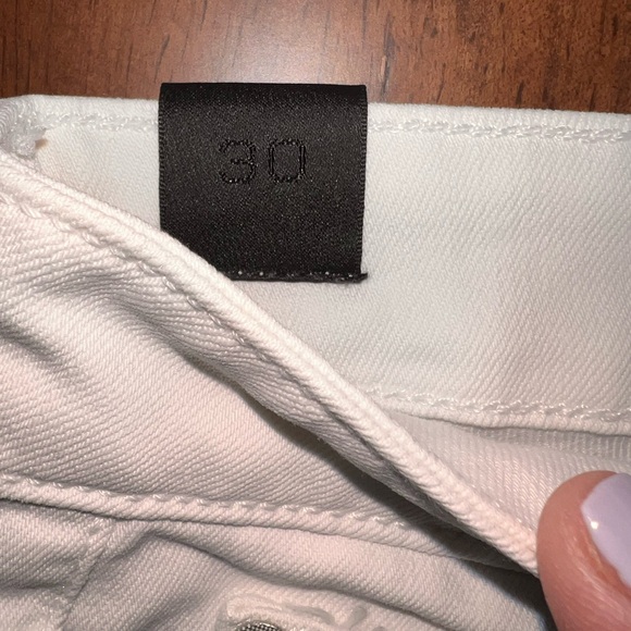 Vince White Denim Skinny Rolled Hem Shorts Mid Rise Summer Casual Chic Sz 30 - Picture 6 of 8